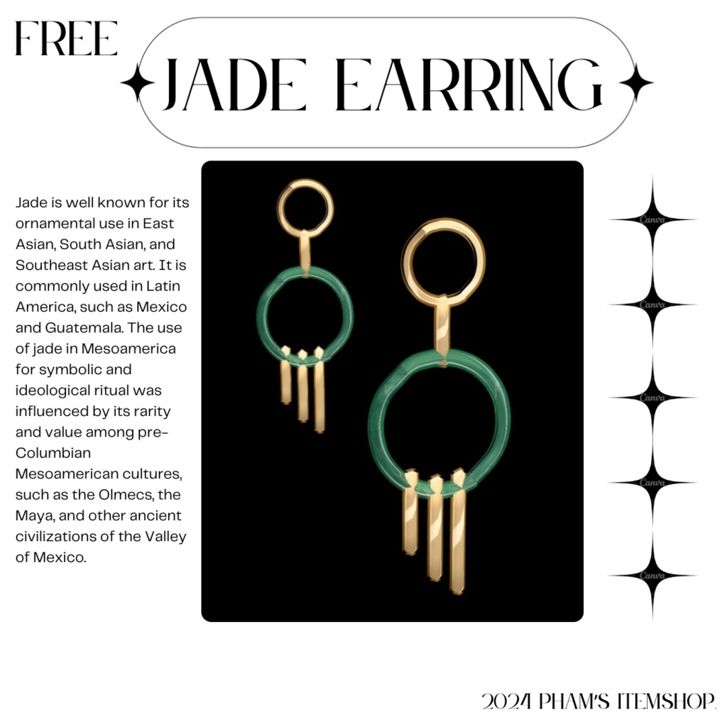 [FREE] Jade Earrings (.vroidcustomitem file)