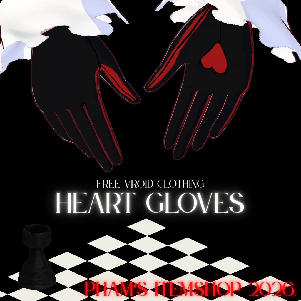 [FREE] Heart Gloves (.vroidcustomitem file)