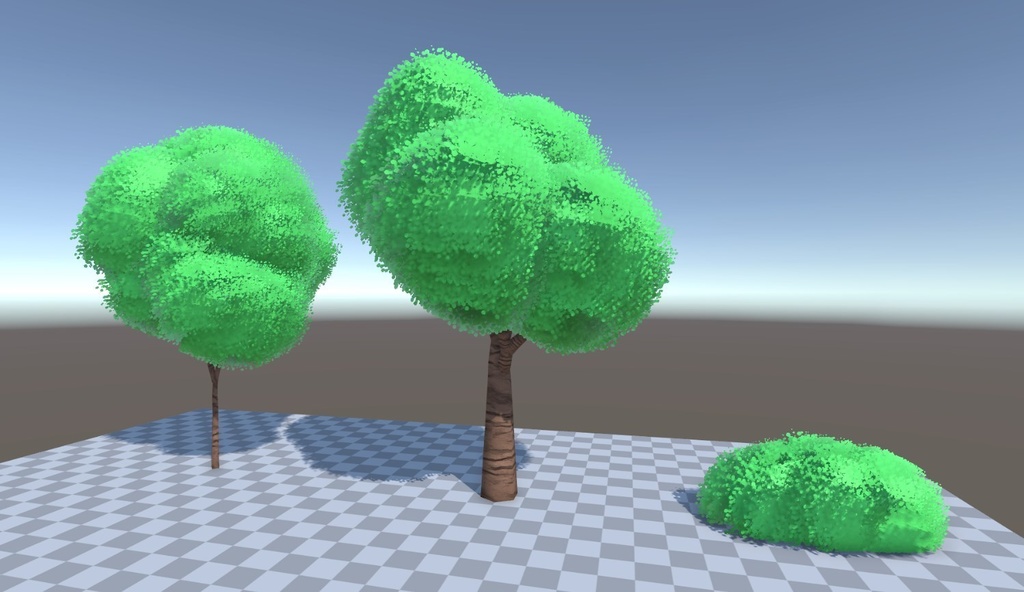 【Unity】「モフモフな木」セット(3Dモデル&URP用シェーダー)