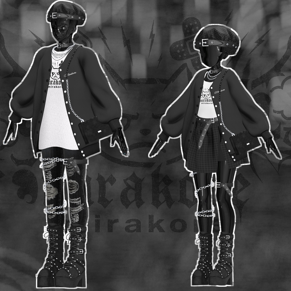 【12アバター対応】noir punk #mirakore