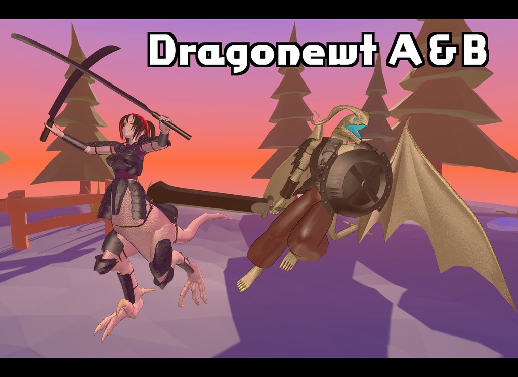 VRChat向け3Dモデル2点セット「Dragonewt A&B」(5月18日更新)
