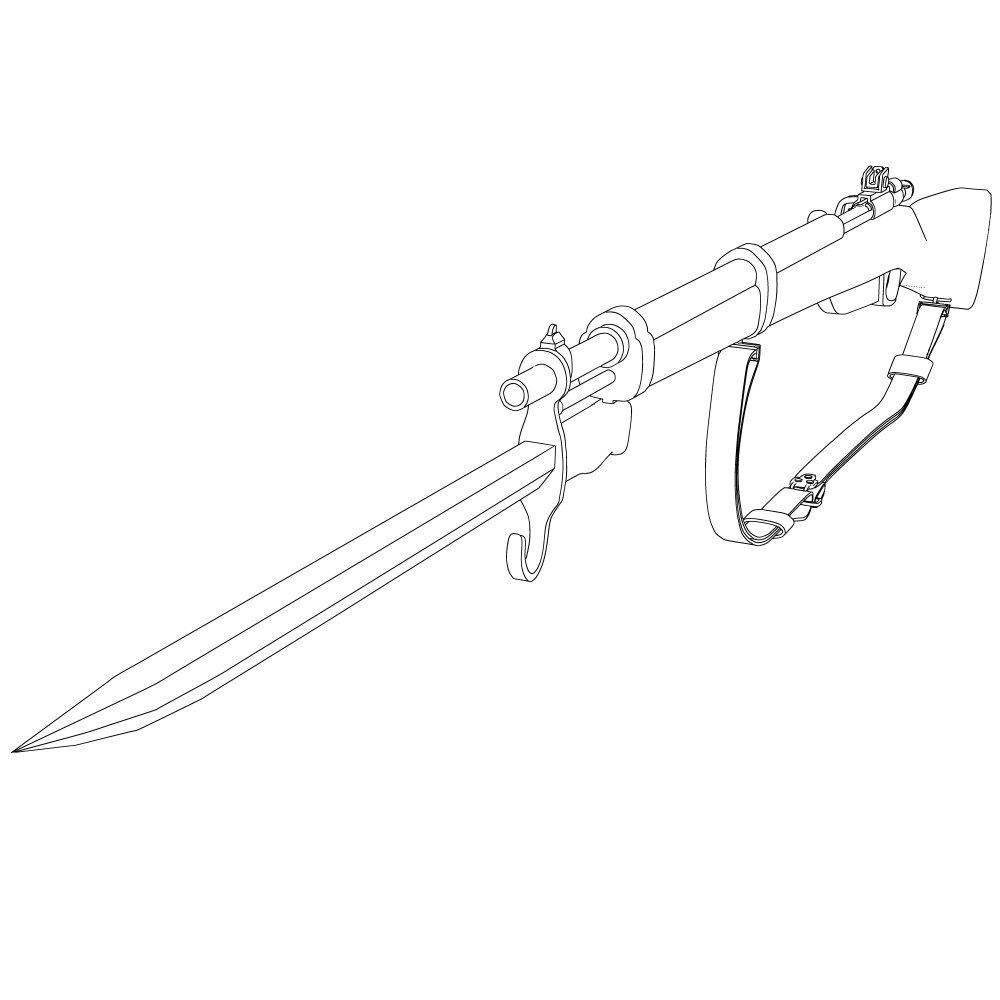 【漫画向け3D素材】銃剣付き小銃