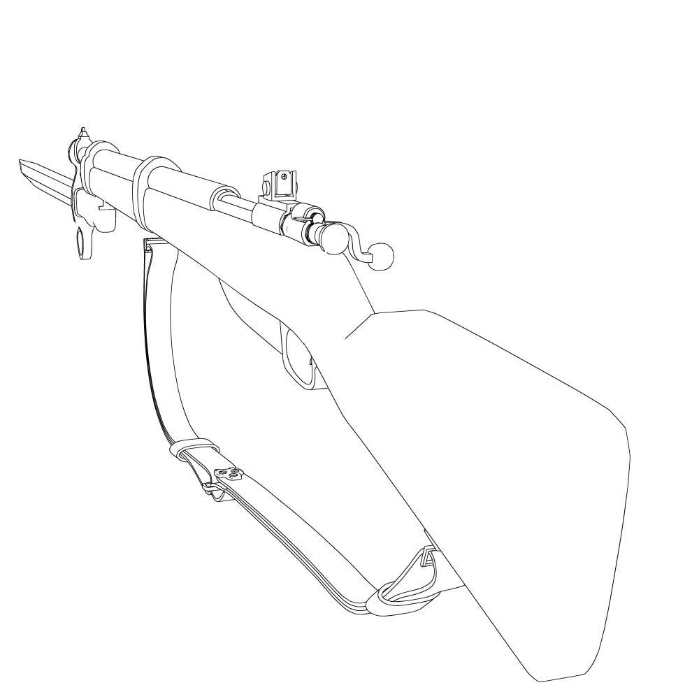 【漫画向け3D素材】銃剣付き小銃