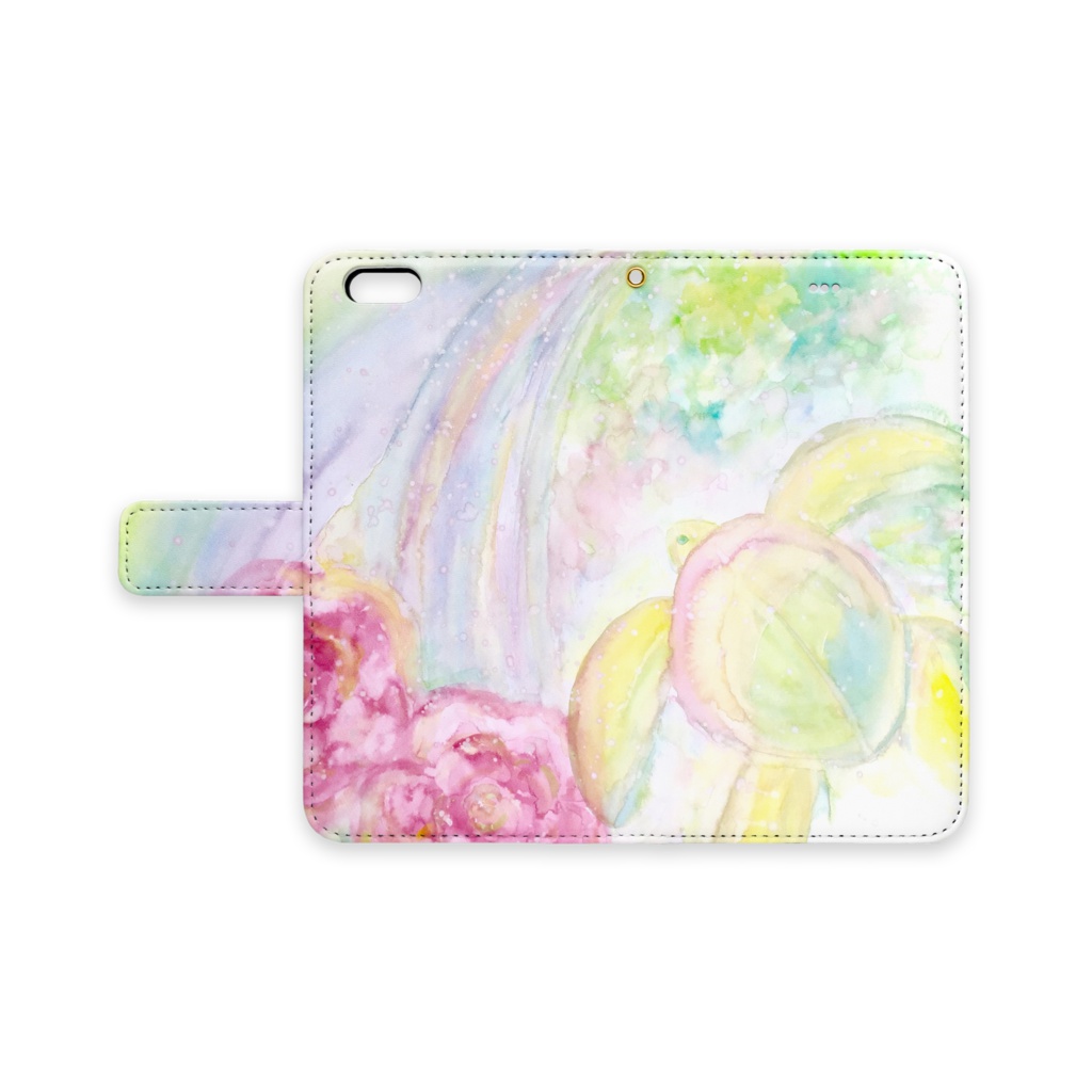 手帳型iPhoneケース - ストラップ穴 あり *絵柄 ロケ-ラニlokelani