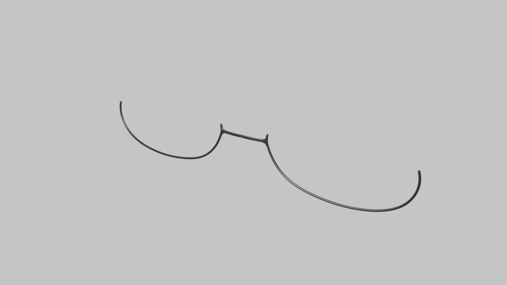 伊達メガネ3Dモデル　シンプルフレーム（FBX）