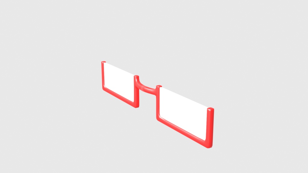 シンプル角メガネ３Dモデル