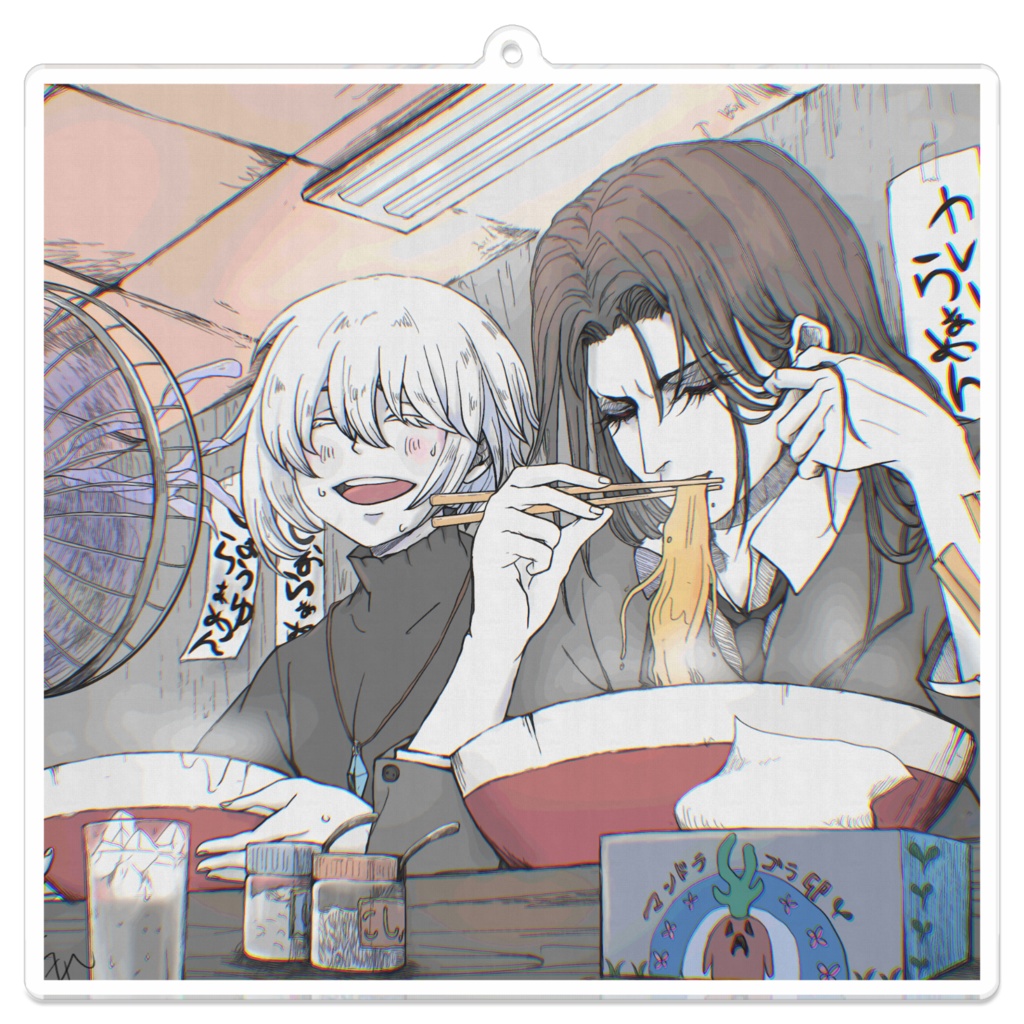ラーメンもちゃもちゃ有角さんと蒼真くんのアクリルキーホルダー