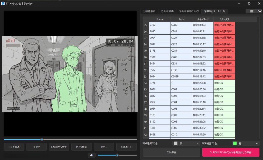 アニメーション台本チェッカー