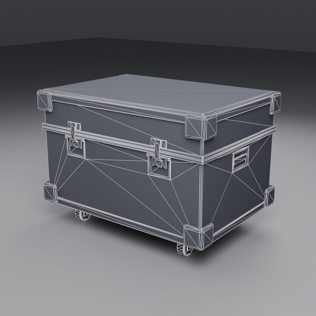 フライトケース(機材輸送ケース) 汎用3Dモデル | 2オブジェクト | .glb / .fbx / .obj | レンダリング用