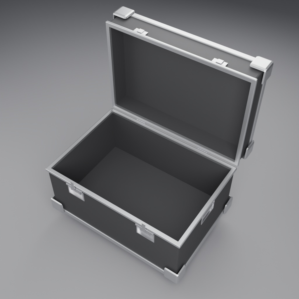フライトケース(機材輸送ケース) 汎用3Dモデル | 2オブジェクト | .glb / .fbx / .obj | レンダリング用