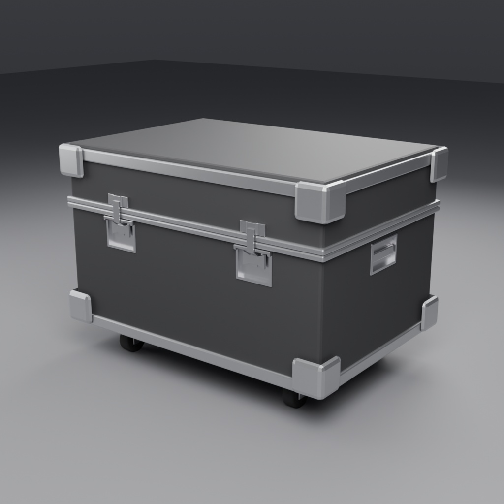 フライトケース（機材輸送ケース） 汎用3Dモデル ｜ 2オブジェクト ｜ .glb / .fbx / .obj ｜ レンダリング用