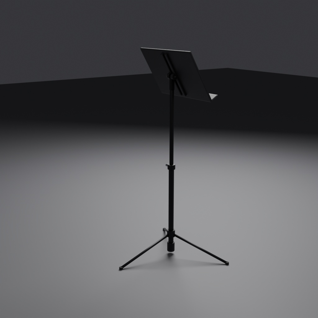 譜面台(高さ可変) 汎用3Dモデル | 4オブジェクト | .glb / .fbx / .obj | 背景素材(映像制作向け)