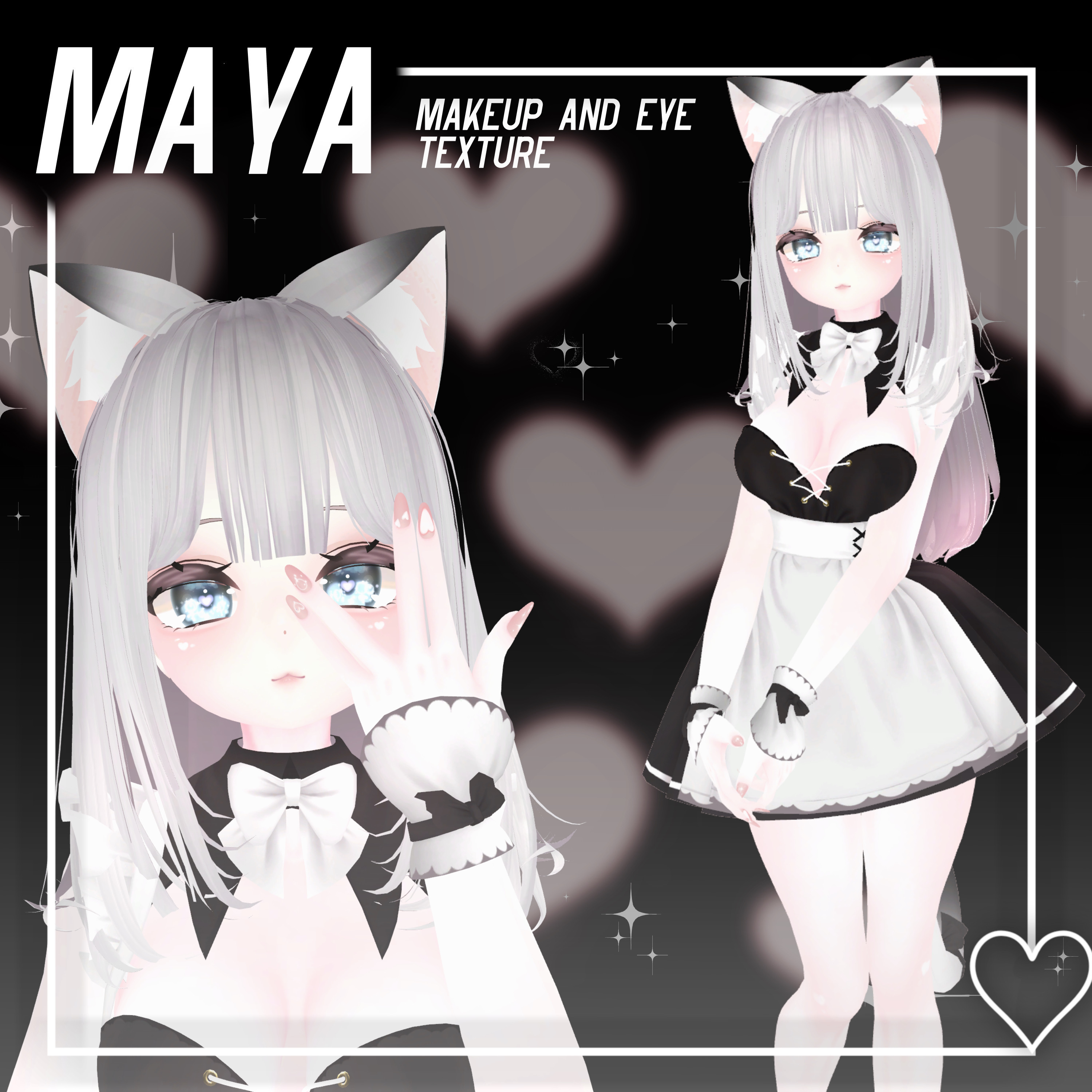 舞夜(Maya)向け】ゆめかわハート♡ 目とメイクテクスチャ// EYE AND