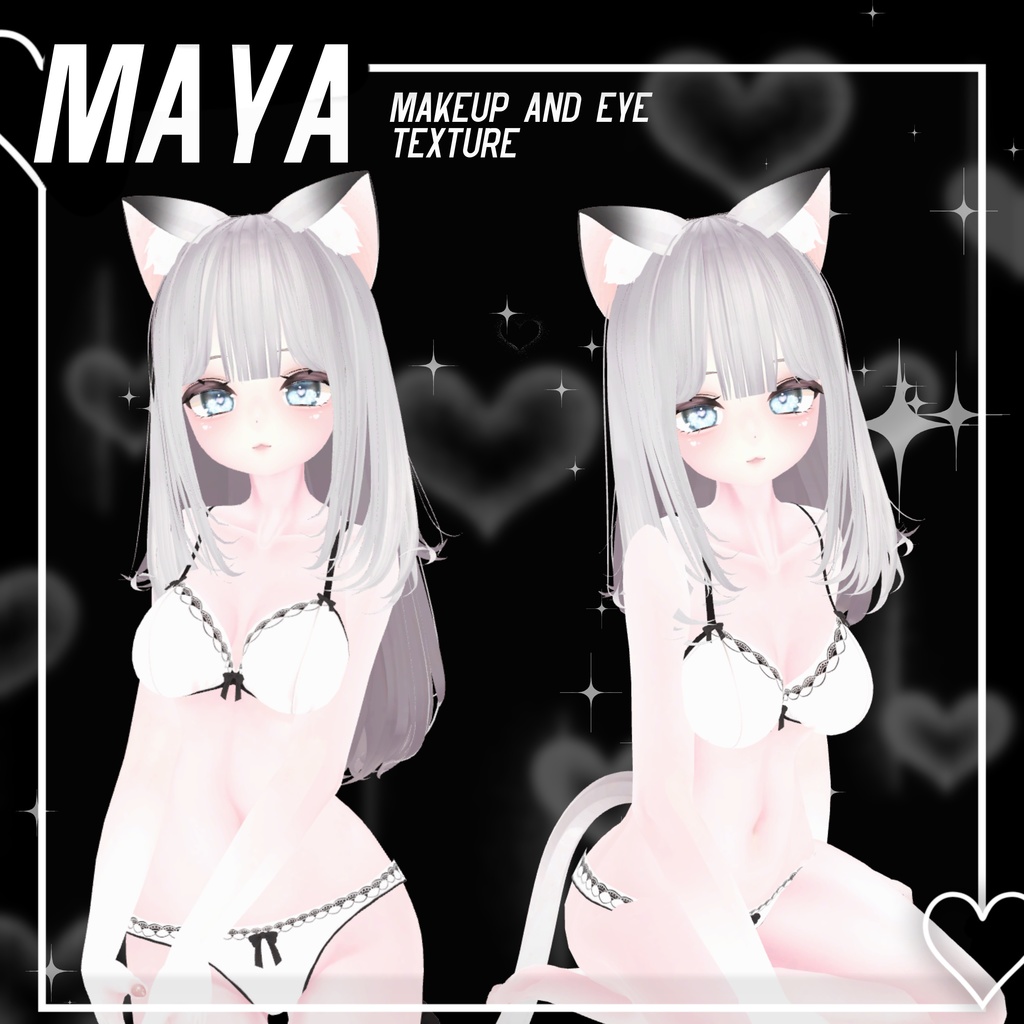 【舞夜(Maya)向け】ゆめかわハート♡ 目とメイクテクスチャ// EYE AND MAKEUP TEXTURE