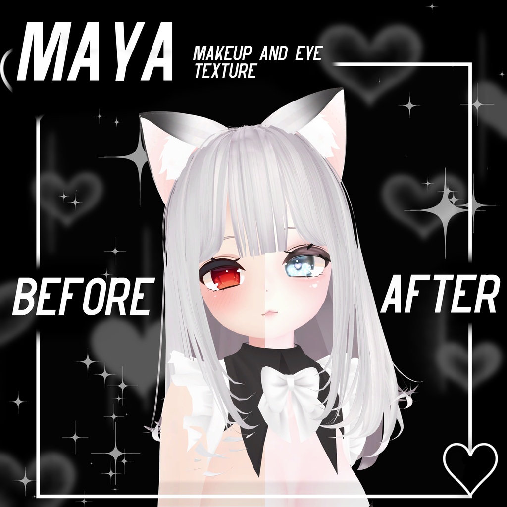 【舞夜(Maya)向け】ゆめかわハート♡ 目とメイクテクスチャ// EYE AND MAKEUP TEXTURE
