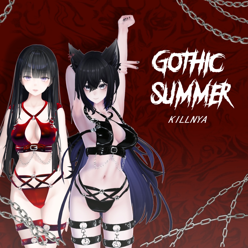 【6アバター対応】GOTHIC SUMMER  BIKINI『ソフィナ，森羅，桔梗，ラシューシャー，萌，セレスティア』