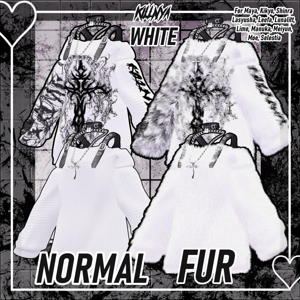 セール中!『11アバター対応』OVERSIZE GOTH JERSEY 【マヌカ,めいゆん,桔梗,森羅,ラシューシャ,萌,セレスティア,リーファ,ルーナリット,舞夜,ライム】