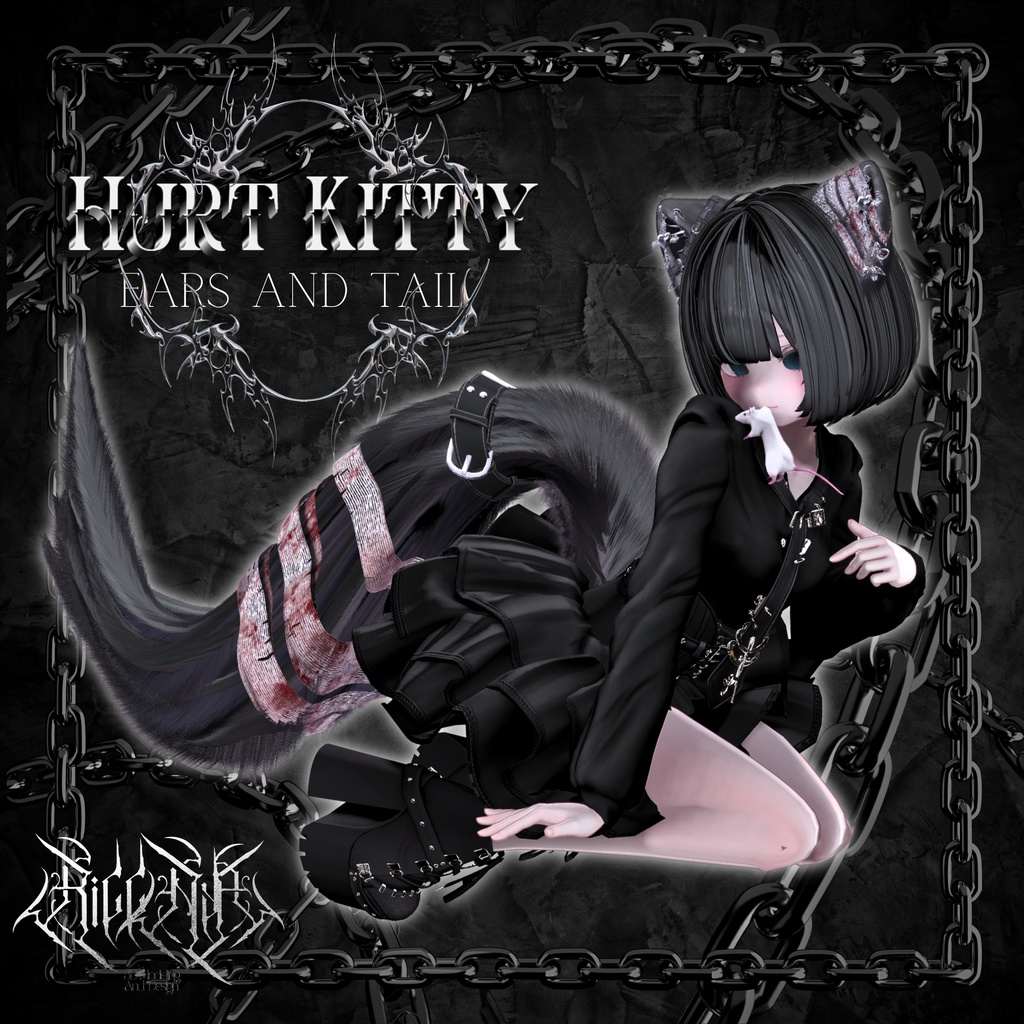 「セール中」✞HURT KITTY✞ CAT EARS AND TAIL SET