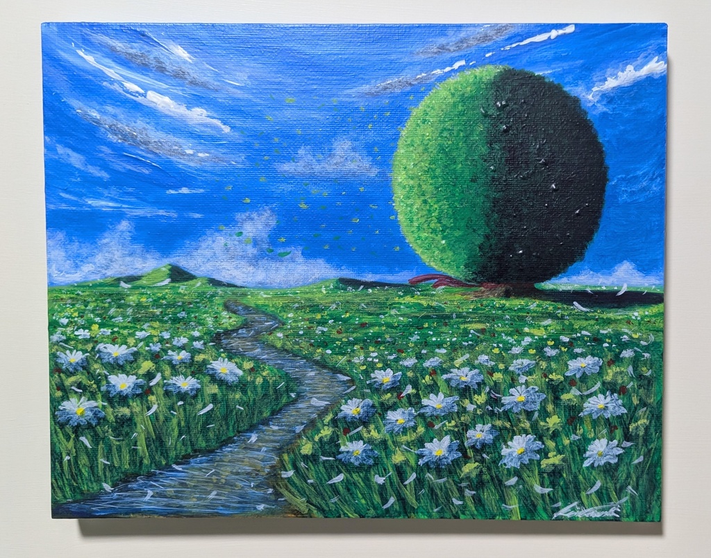 癒しの風景画 「静かな時間 〜小川のせせらぎ〜」F3 原画