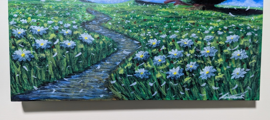 癒しの風景画 「静かな時間 〜小川のせせらぎ〜」F3 原画