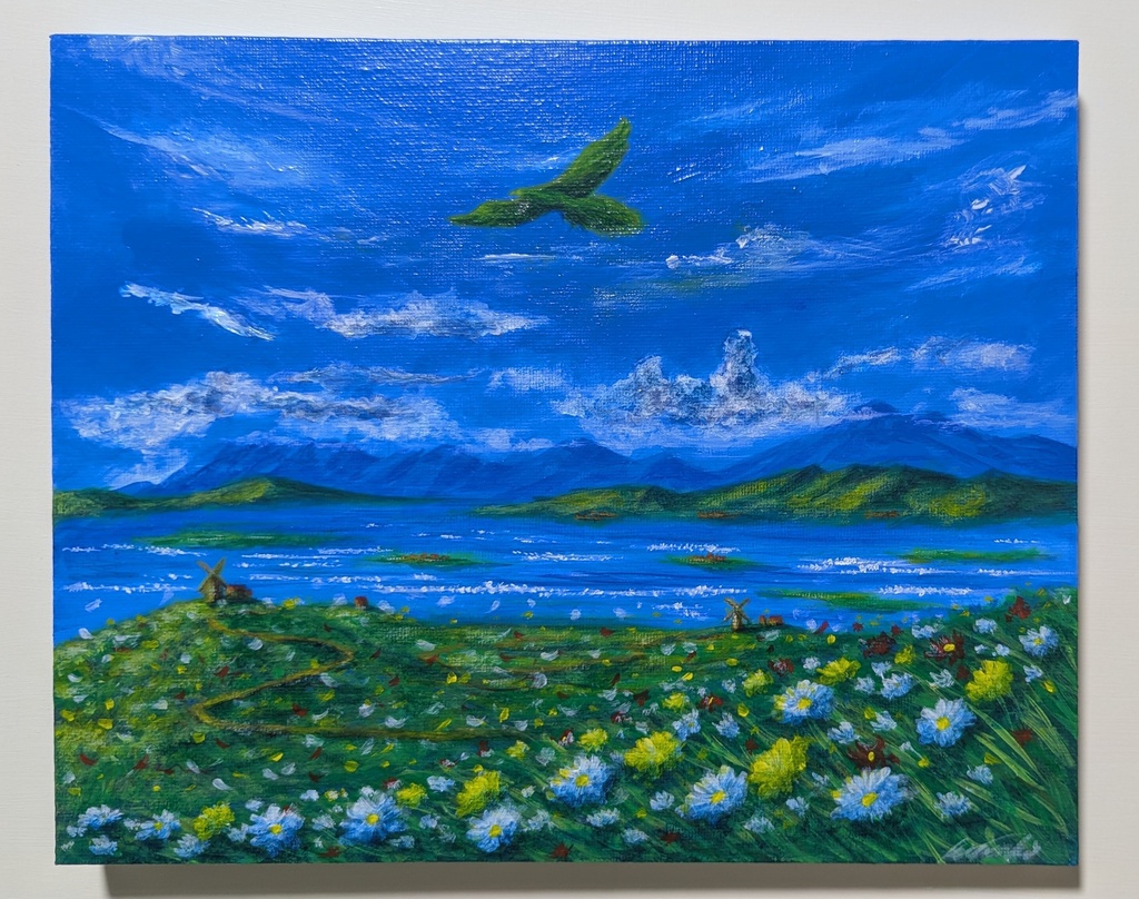 癒しの風景画 「夏の終わり」F3 原画