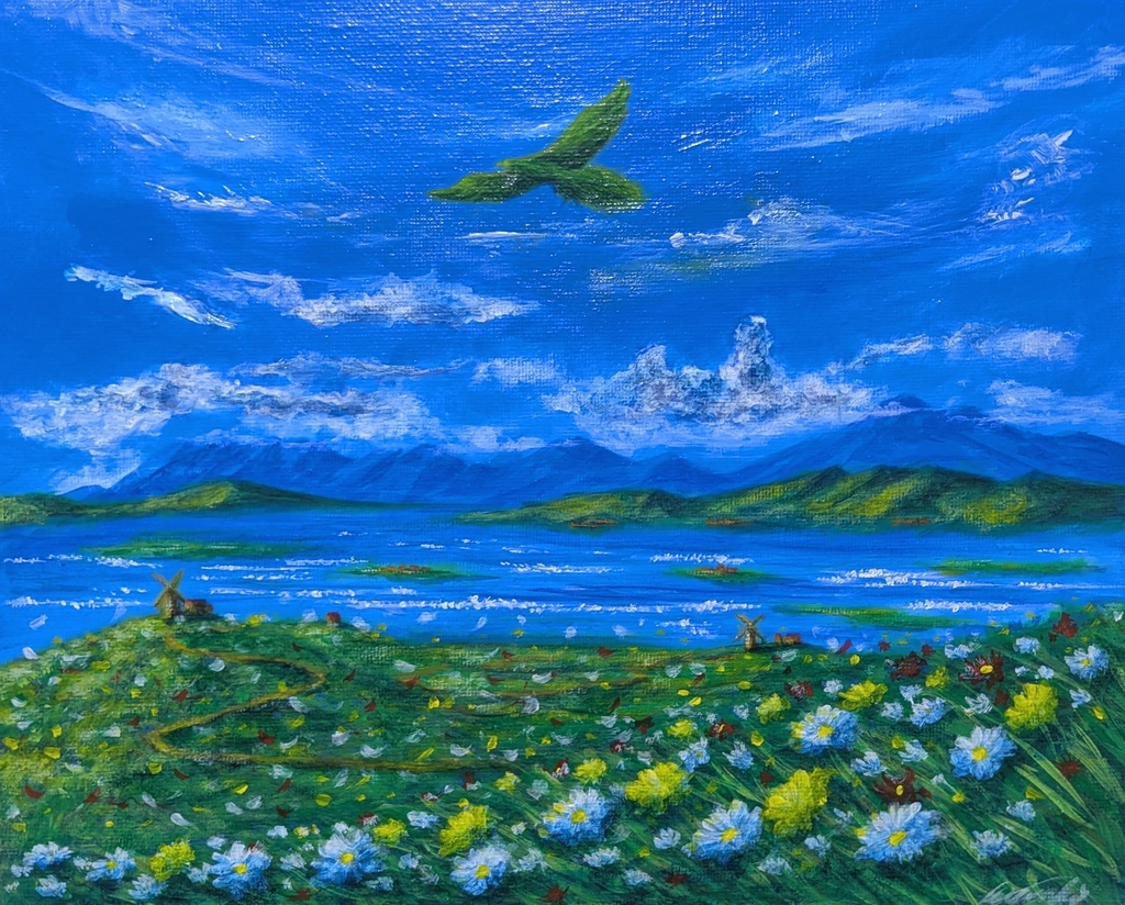 癒しの風景画 「夏の終わり」F3 原画