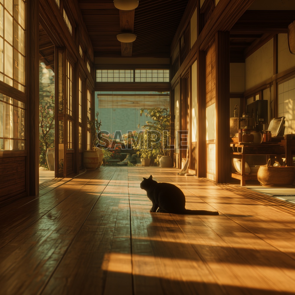 【背景素材】懐かしい田舎の家と猫 10枚セット