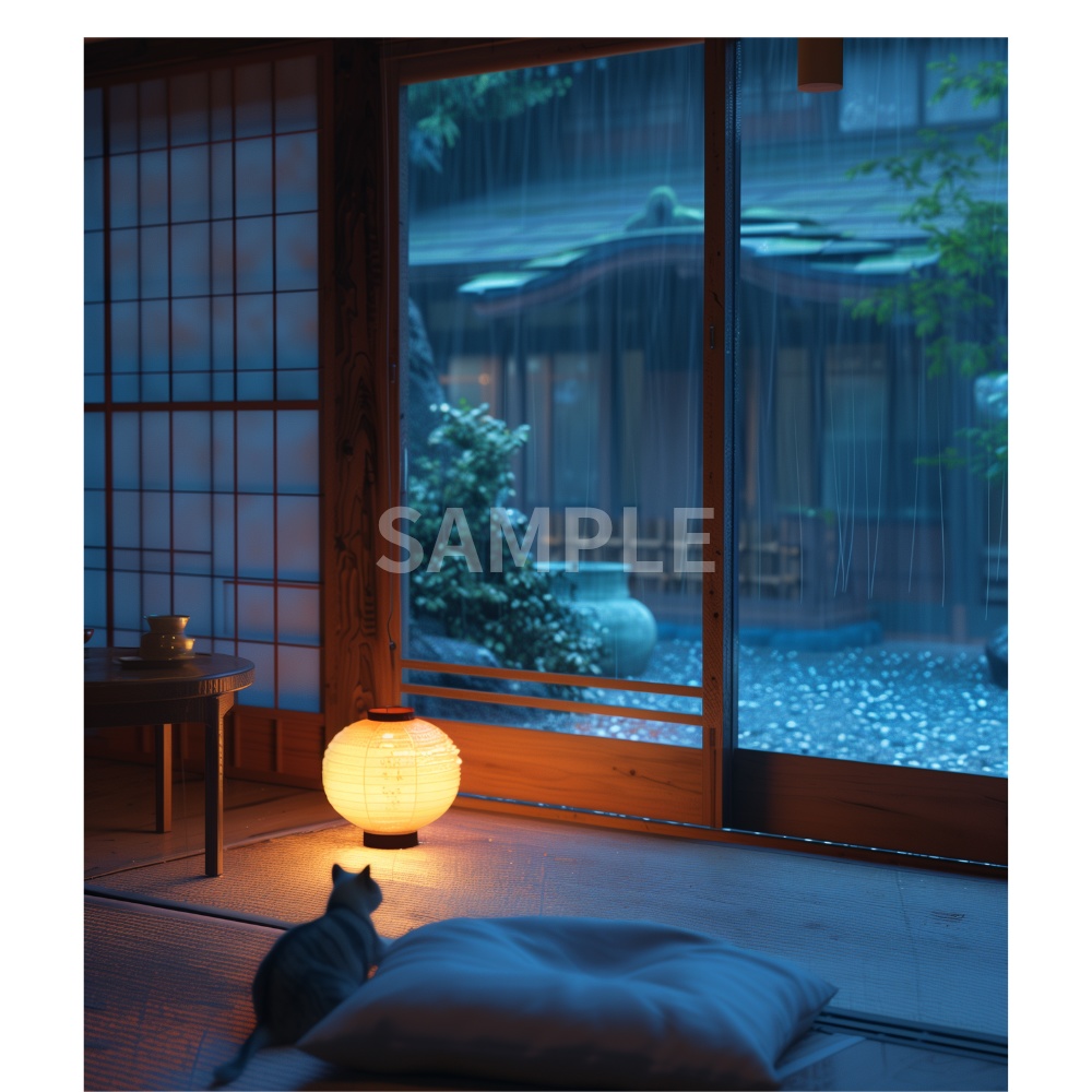 【背景素材】懐かしい田舎の家と猫 10枚セット