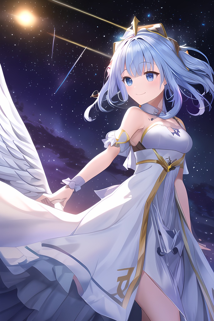 【50枚】宇宙・天使・青髪の魔法少女【AIイラスト】"Space, Angel, and Blue-haired Magical Girl"