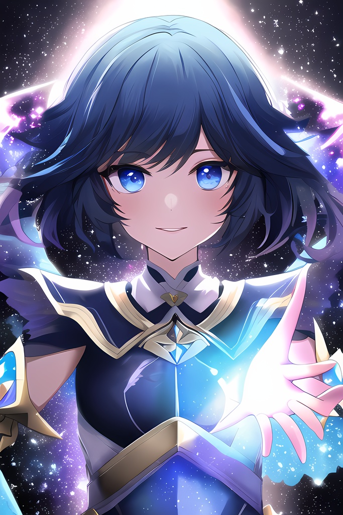 【50枚】宇宙・天使・青髪の魔法少女【AIイラスト】"Space, Angel, and Blue-haired Magical Girl"