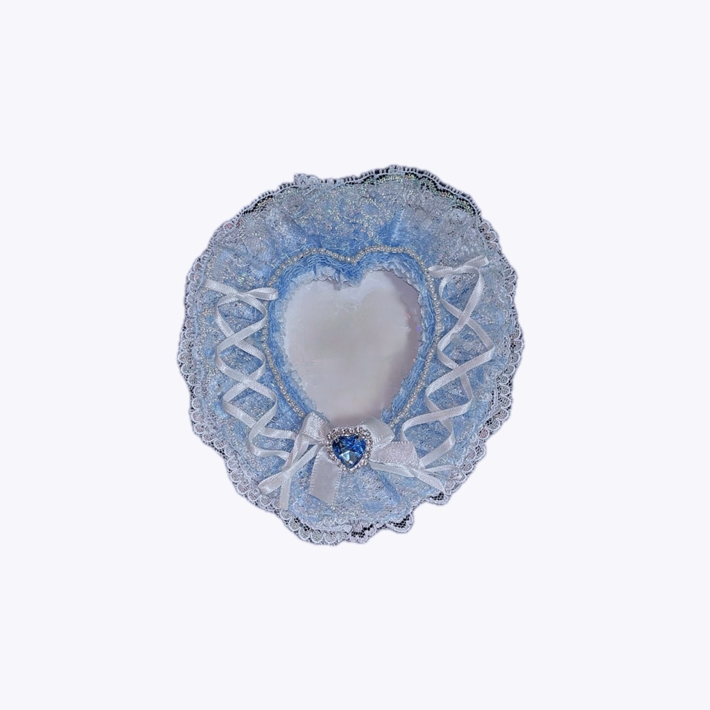 Light blue りぼん heart case