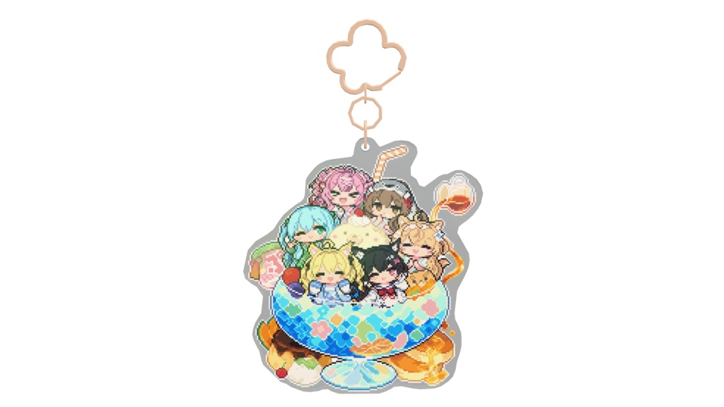 【3D小物】ぷぷりえ5周年記念アクリルキーホルダー