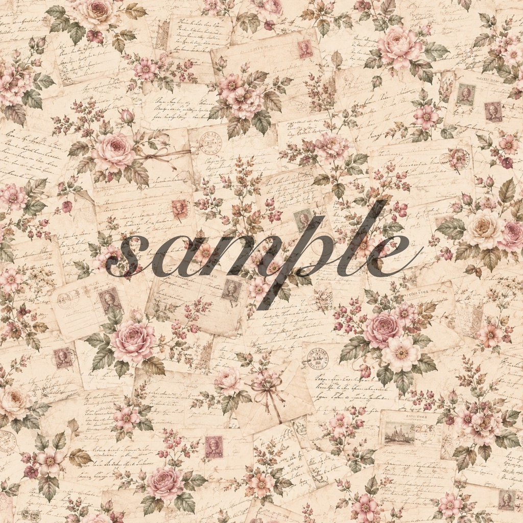 Vintage Autumn Garden|ヴィンテージ秋のデジタルペーパー 8枚セット|シームレス|ジャンクジャーナル・コラージュ素材
