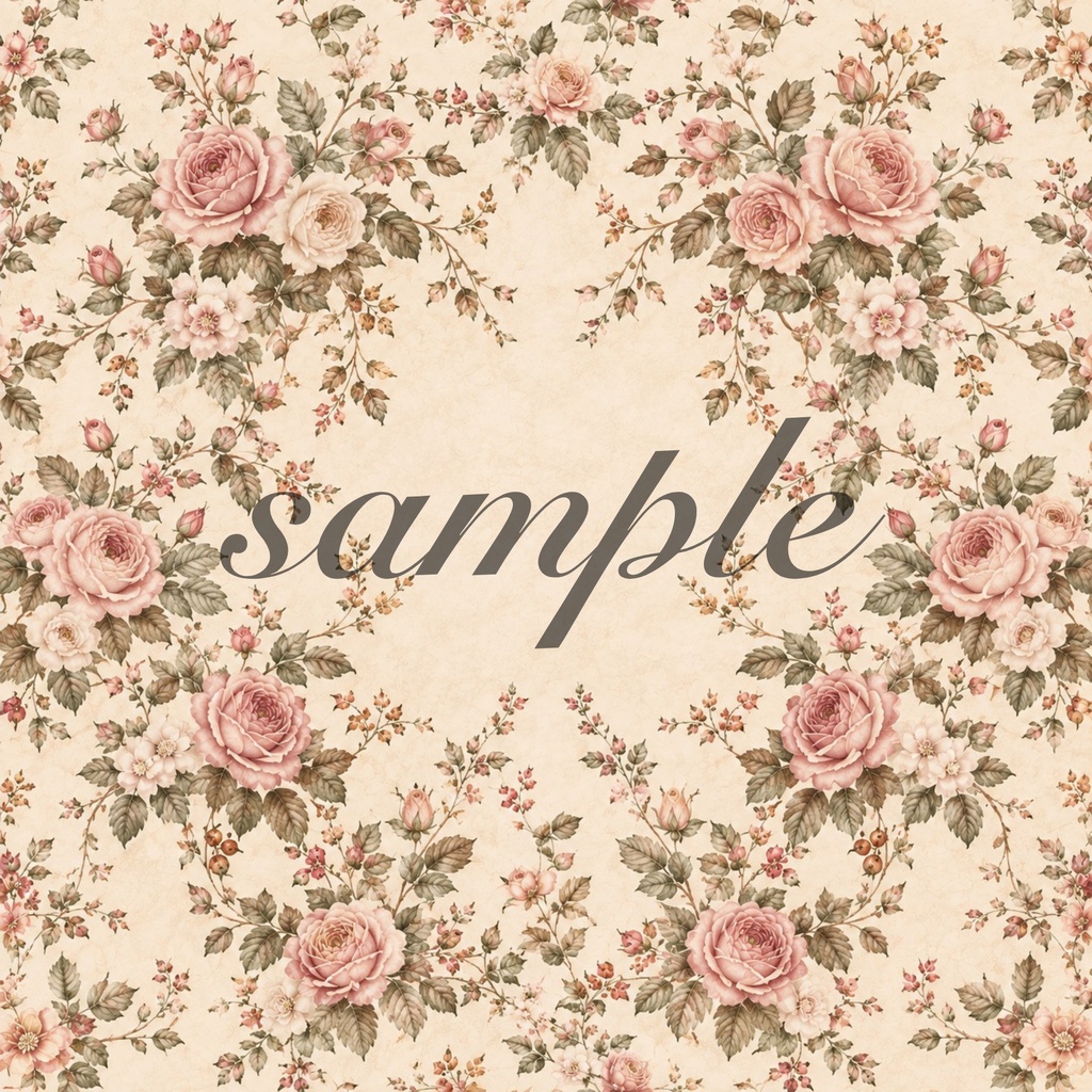 Vintage Autumn Garden|ヴィンテージ秋のデジタルペーパー 8枚セット|シームレス|ジャンクジャーナル・コラージュ素材