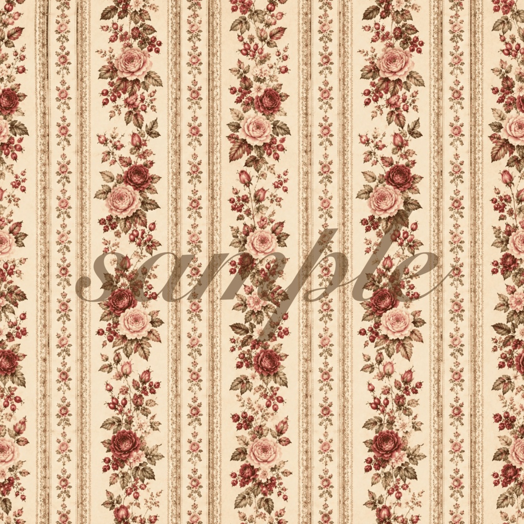 Autumn Rose|秋のローズ デジタルペーパー 8枚セット|シームレスパターン|ジャンクジャーナル・コラージュ素材