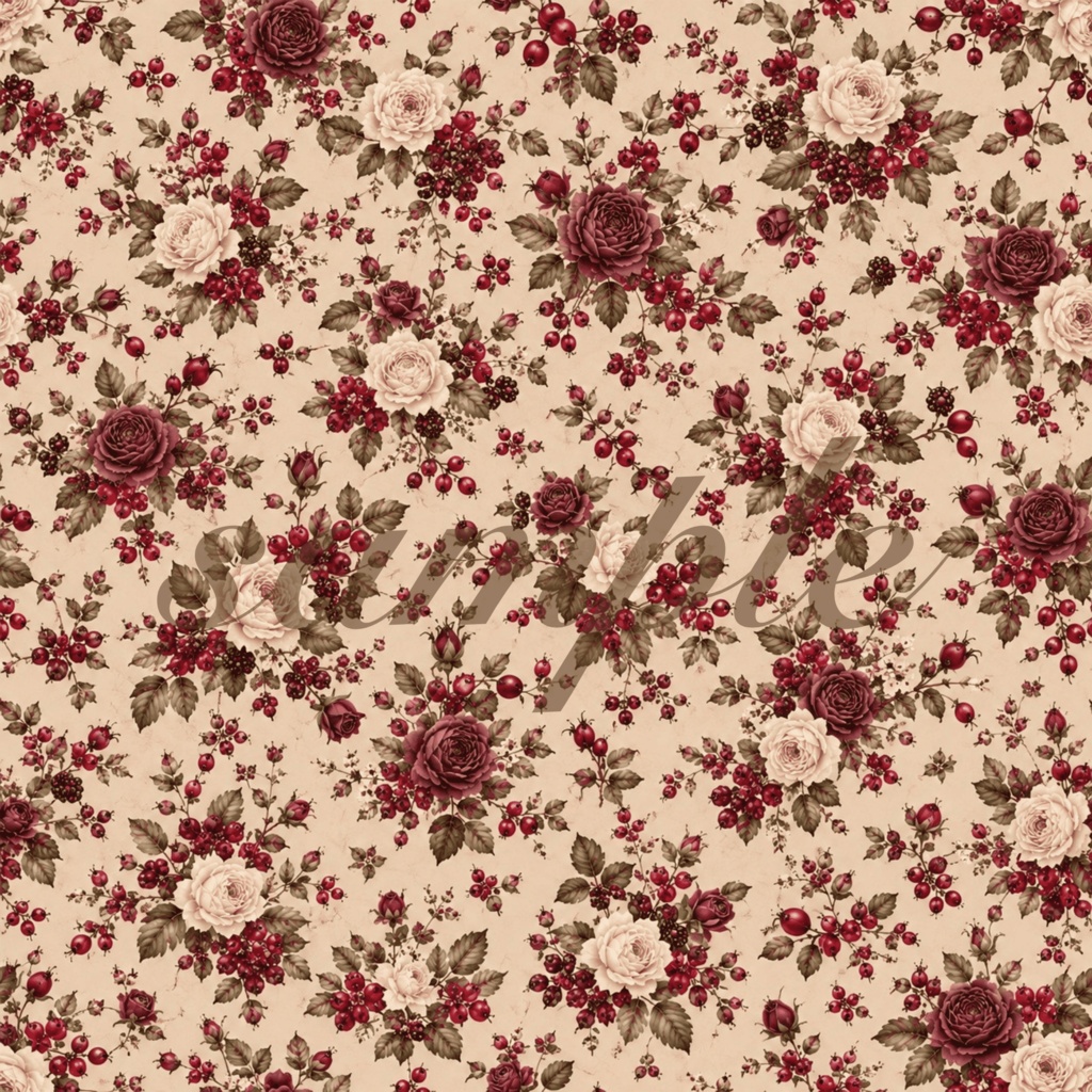 Autumn Rose|秋のローズ デジタルペーパー 8枚セット|シームレスパターン|ジャンクジャーナル・コラージュ素材