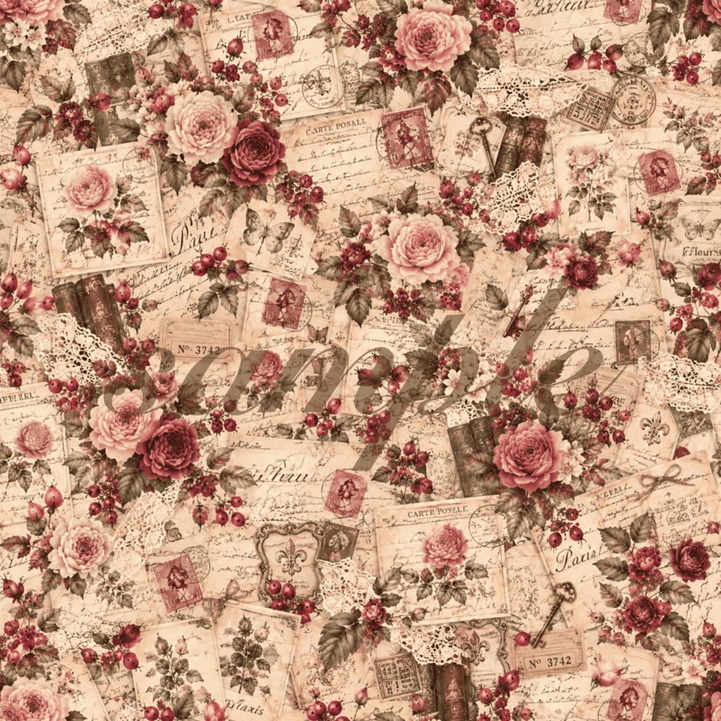 Autumn Rose|秋のローズ デジタルペーパー 8枚セット|シームレスパターン|ジャンクジャーナル・コラージュ素材