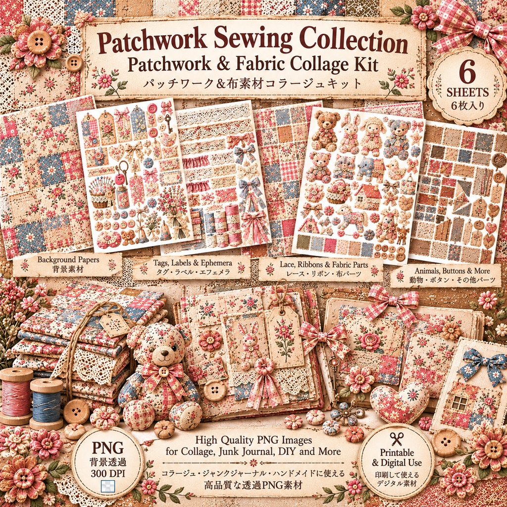 Patchwork Sewing Collection|Patchwork & Fabric Collage Kit