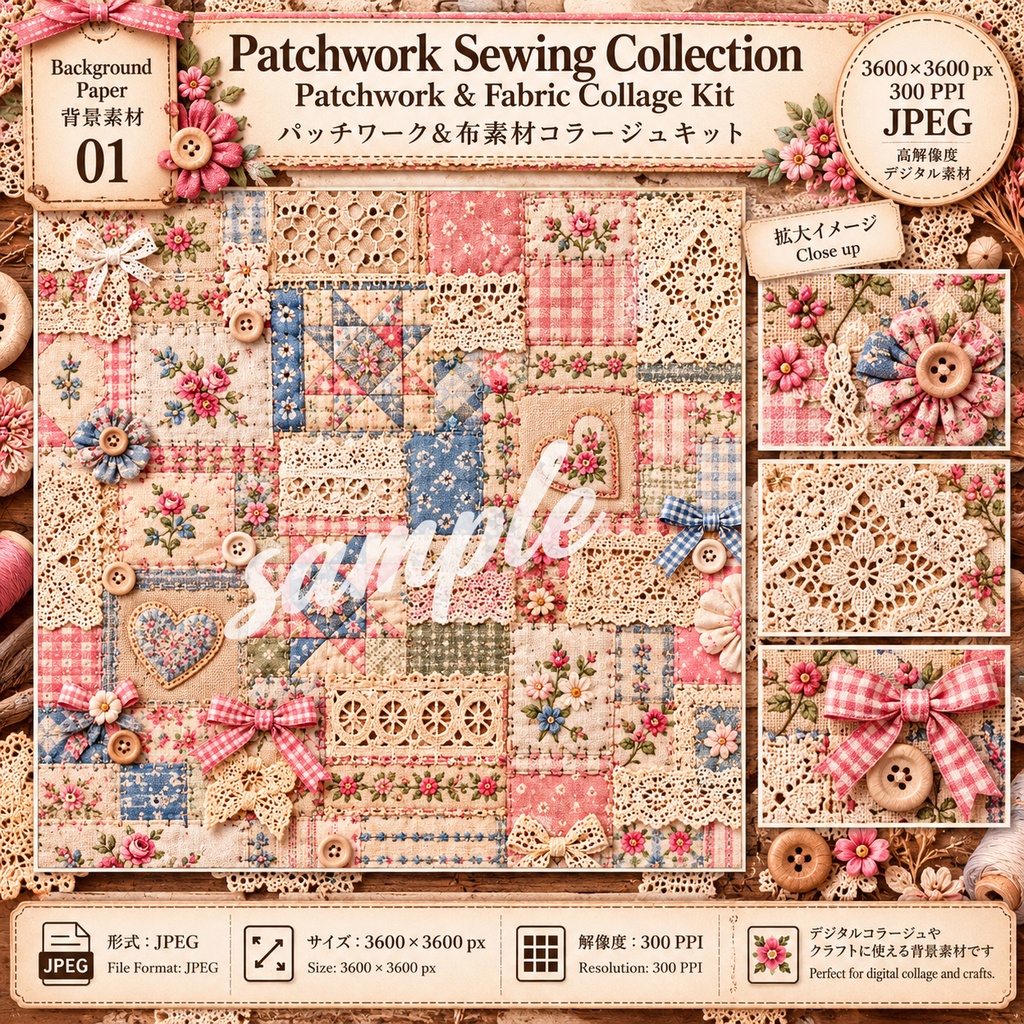 Patchwork Sewing Collection|Patchwork & Fabric Collage Kit