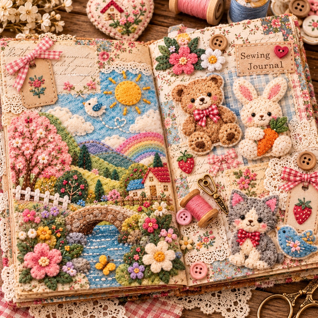 Patchwork Sewing Collection|Felt & Wool Craft Kit|フェルト&ウール デジタル素材セット