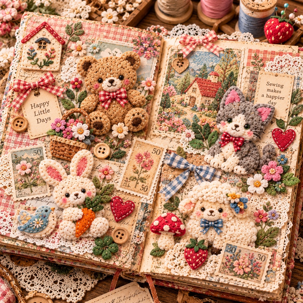 Patchwork Sewing Collection|Felt & Wool Craft Kit|フェルト&ウール デジタル素材セット