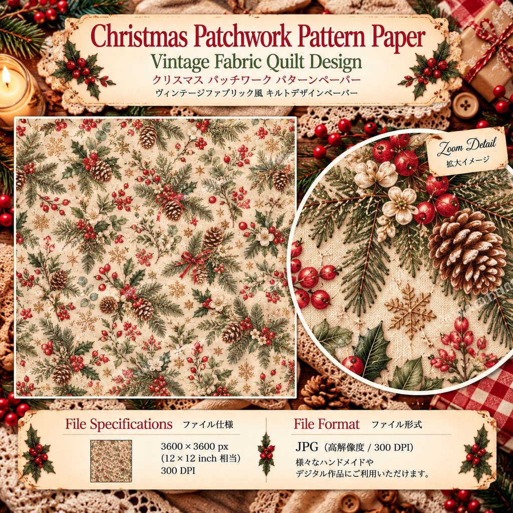 Cottagecore Christmas Sewing Collection|クリスマス花柄・刺繍・ヴィンテージ布素材