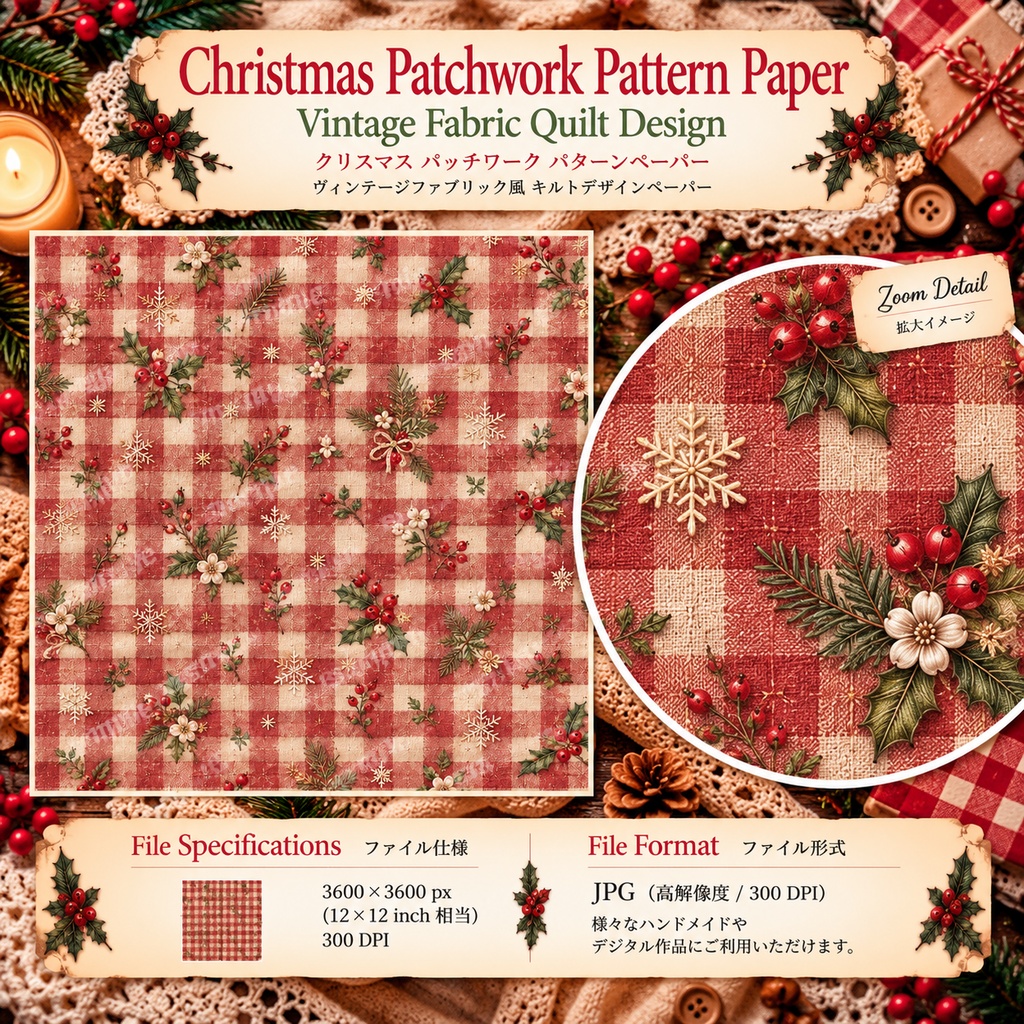 Cottagecore Christmas Sewing Collection|クリスマス花柄・刺繍・ヴィンテージ布素材