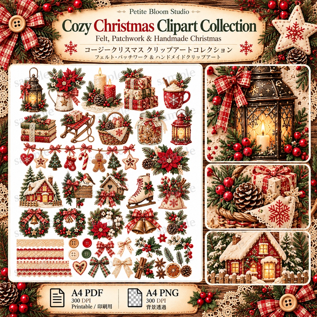 Cozy Christmas Sewing Collection|フェルト・パッチワーク・ハンドメイドクリスマス素材