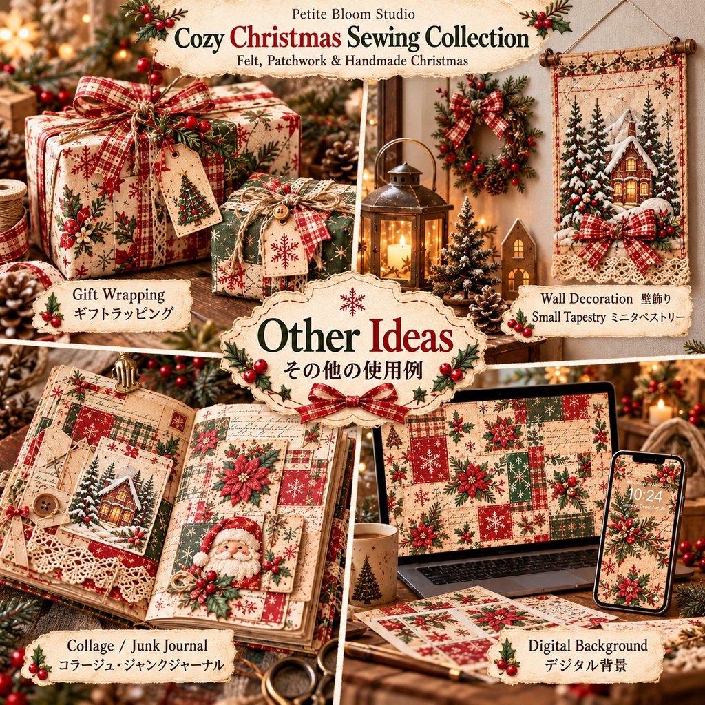 Cozy Christmas Sewing Collection|フェルト・パッチワーク・ハンドメイドクリスマス素材