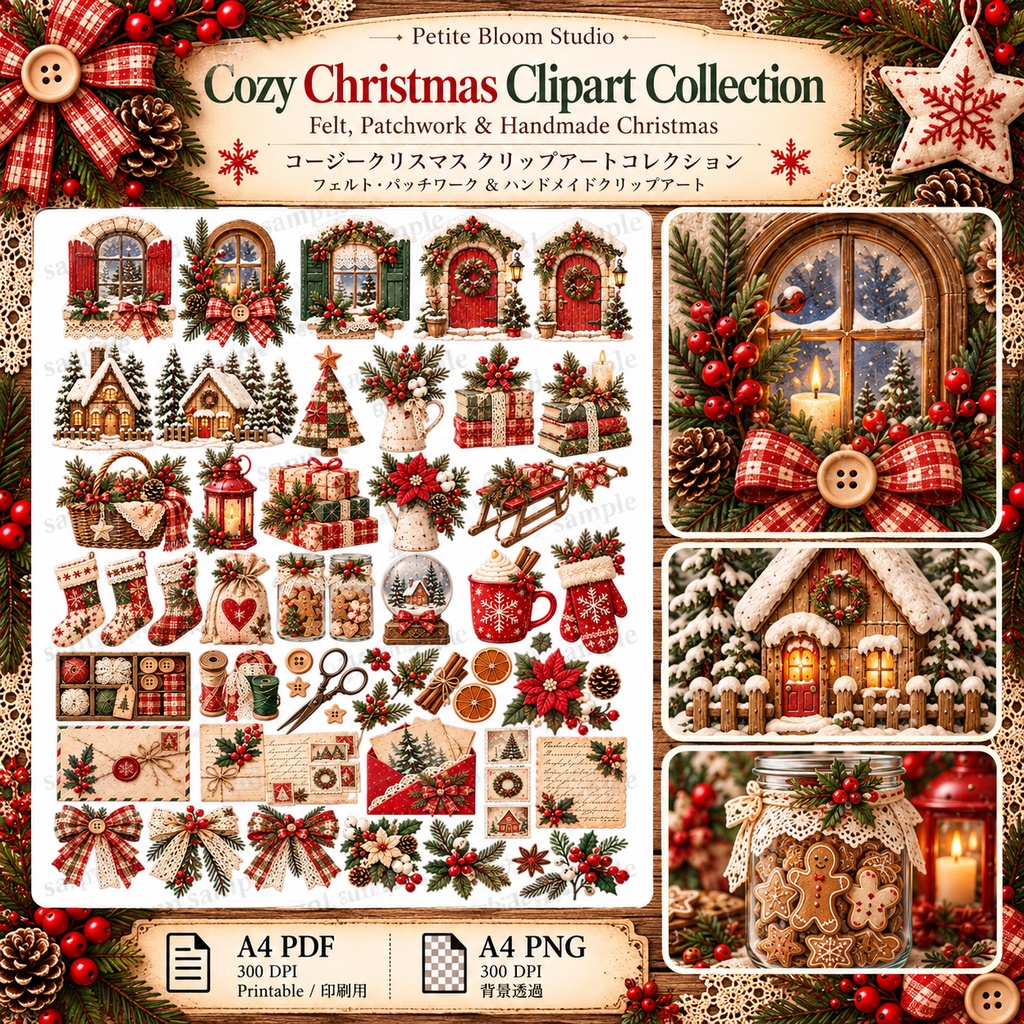 Cozy Christmas Sewing Collection|フェルト・パッチワーク・ハンドメイドクリスマス素材