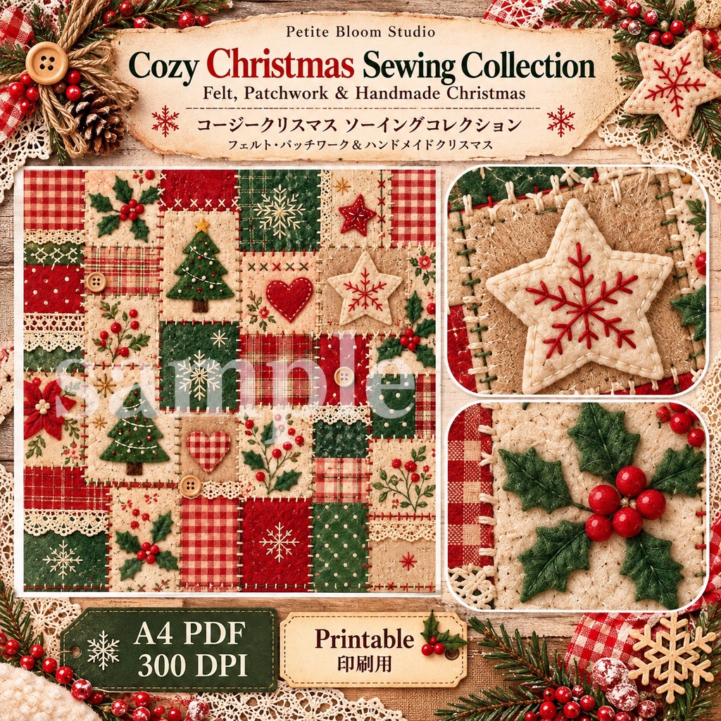 Cozy Christmas Sewing Collection|フェルト・パッチワーク・ハンドメイドクリスマス素材