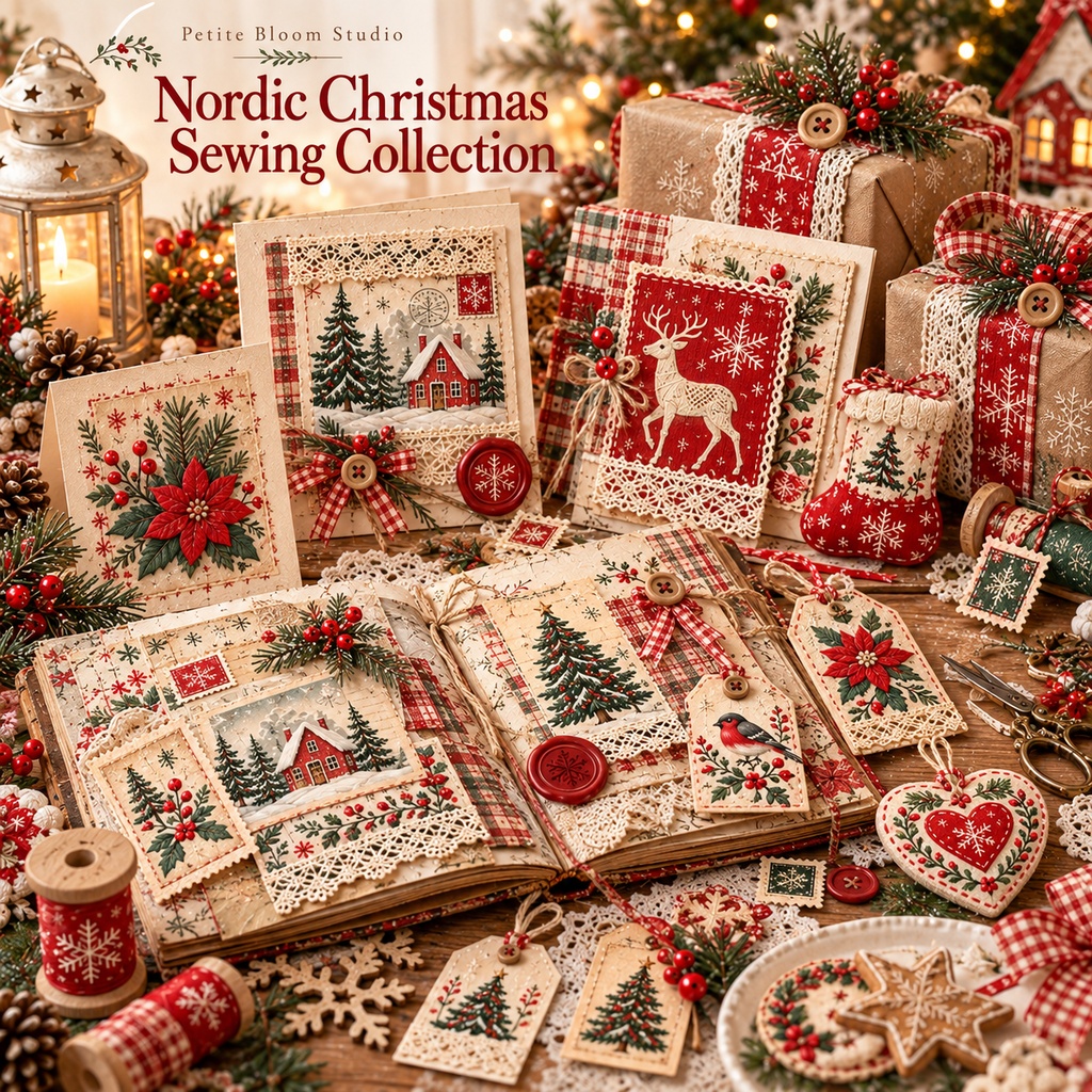 Nordic Christmas Sewing Collection|北欧の冬と刺繍のクリスマス素材セット