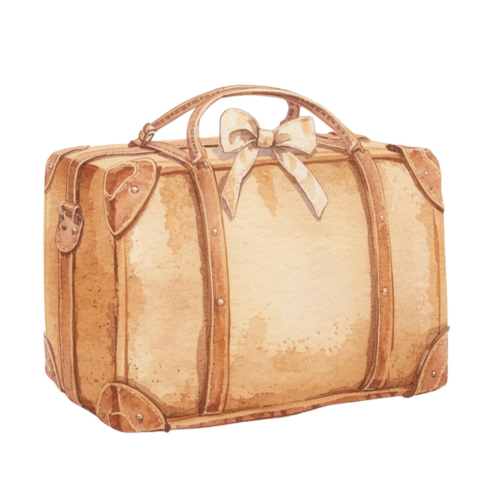 【商用利用OK】旅行クリップアート12点|飛行機・パスポート・スーツケース PNG Travel Watercolor Clipart Set