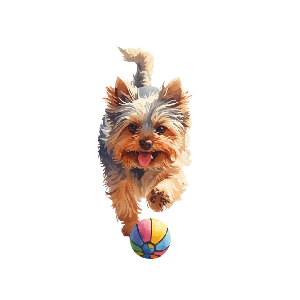 【商用利用OK】ヨーキー子犬クリップアート12点|水彩イラスト PNG Yorkie Puppy Watercolor Clipart Set